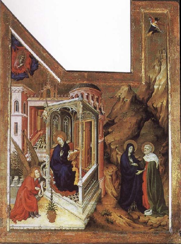 BROEDERLAM, Melchior Annunciation and Visitation oil painting picture